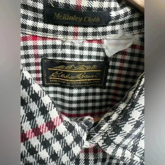 Vintage 90s Eddie Bauer McKinley Cloth Heavy Flannel Plaid Shirt Men’s XL - Picture 9 of 10